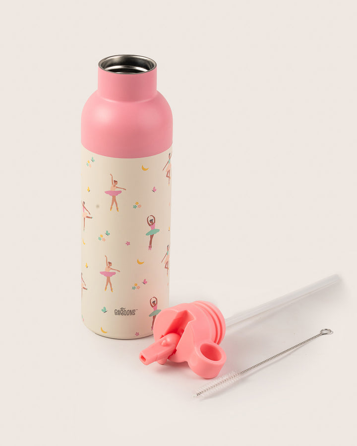 Baboons 750ml Pink Water Bottle With Straw Lid and Cleaning Brush - Perfect for Kids' School , adults office and everyday use  India