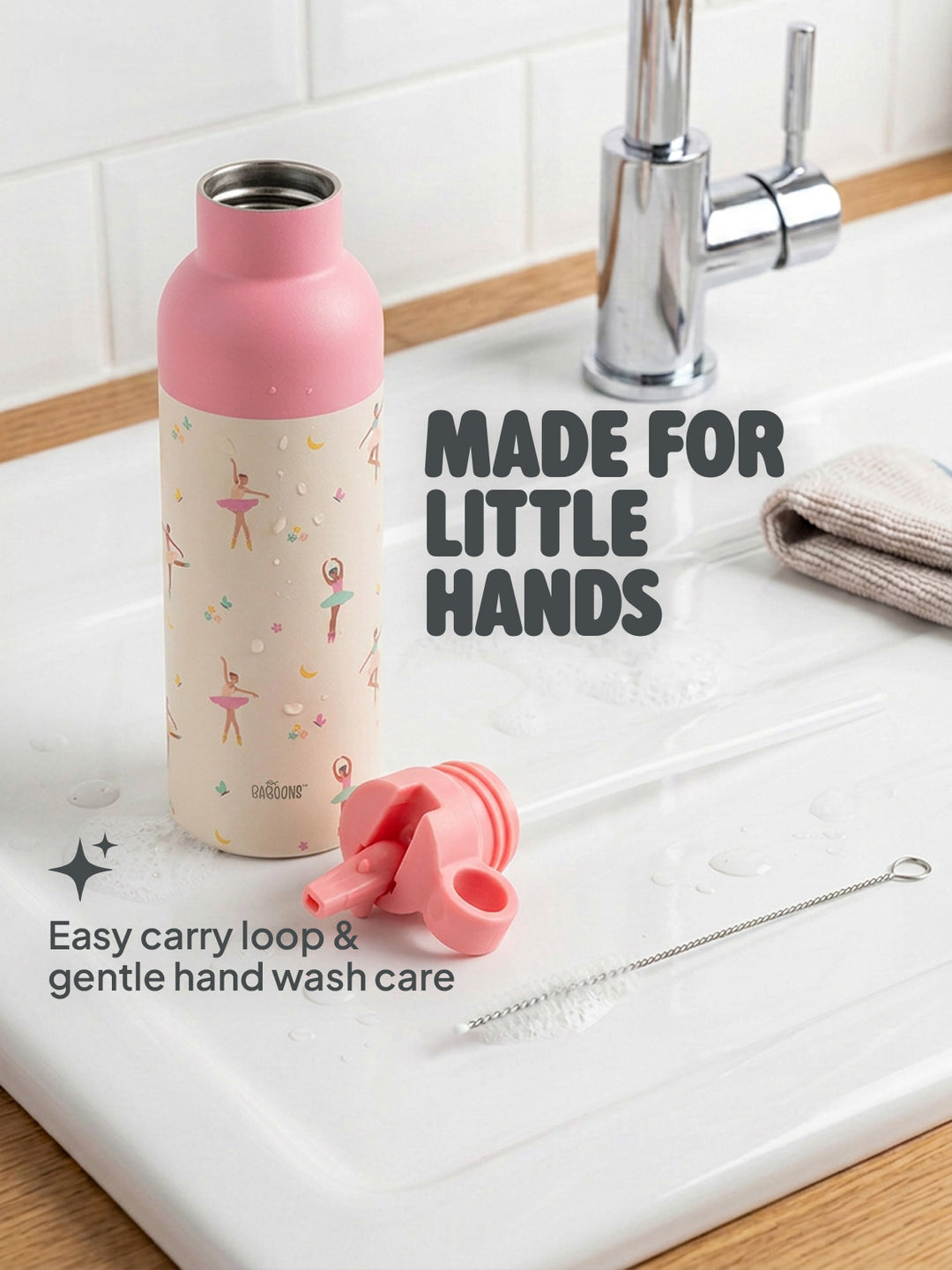 750ml Water Bottle - Pink Ballerina (Seconds Sale)