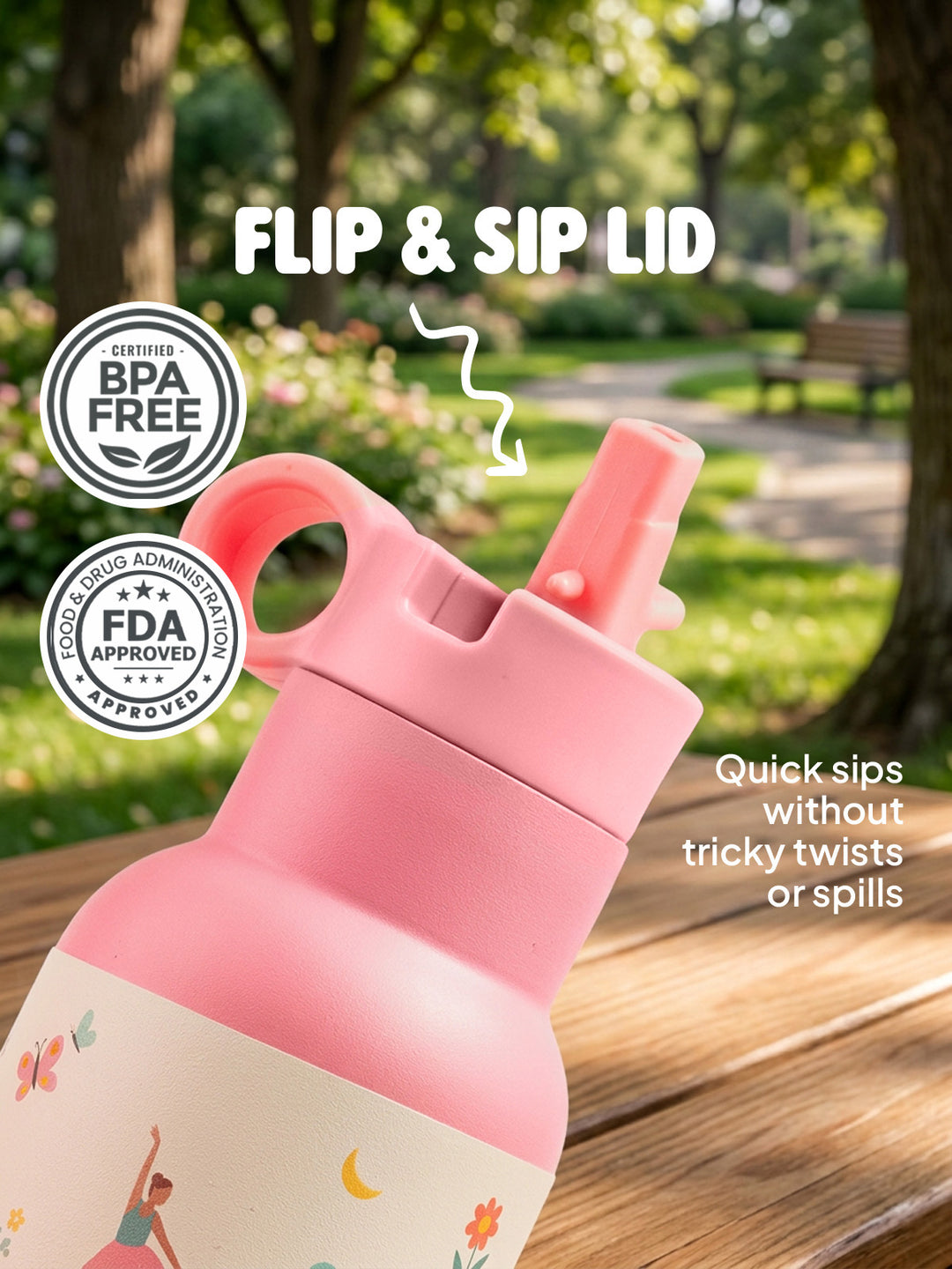 750ml Water Bottle - Pink Ballerina (Seconds Sale)