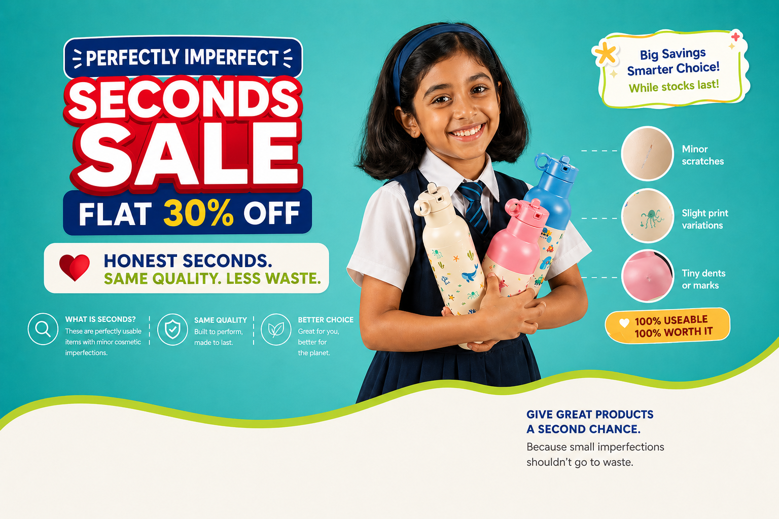 Seconds Sale Baboons kids Water bottles school