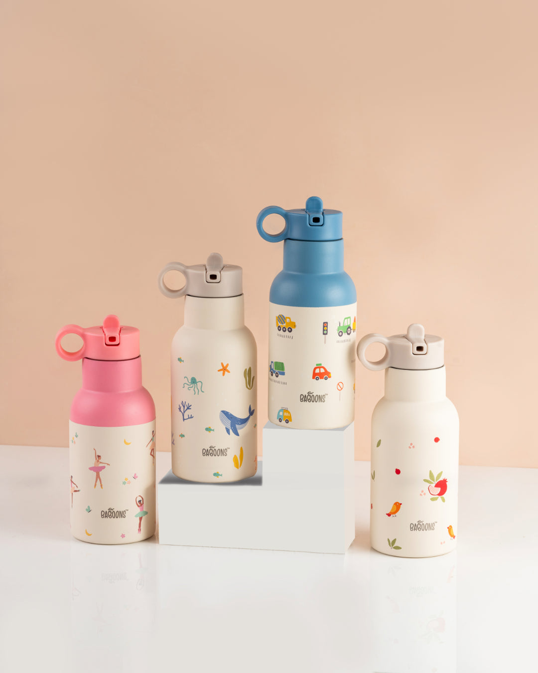 Baboons™ India: Shop Stainless Steel Water Bottles in Fun Colors for Kids