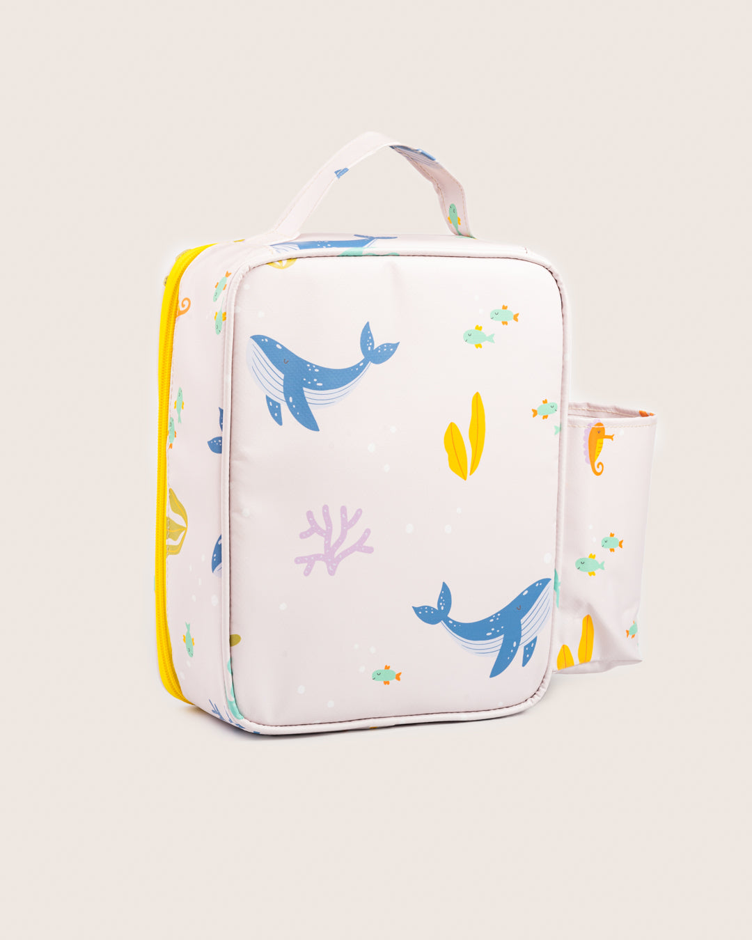 Back view of Baboons insulated kids lunch bag - underwater design, durable, water-resistant, perfect for bento boxes and snacks, available in India