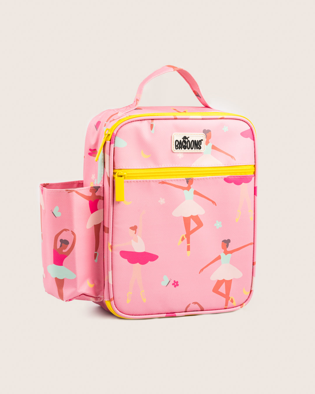 Baboons insulated kids lunch bag - ballet pink, durable, water-resistant, perfect for bento boxes and snacks, with YKK zippers, available in India