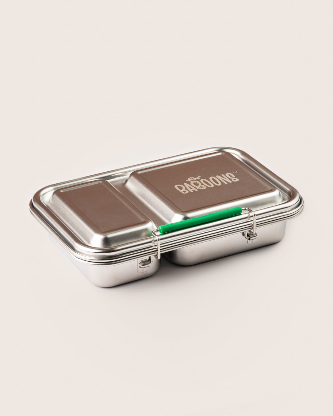 Leakproof Stainless Steel Bento Two Lunchbox Green Closed View