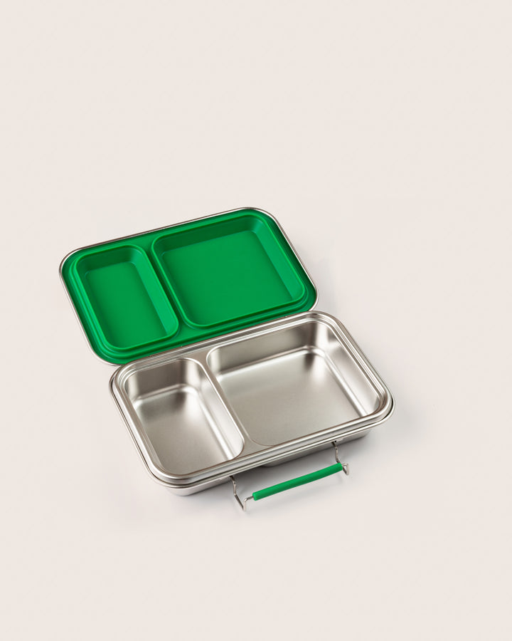 Leakproof Stainless Steel Bento Two Tiffin box Green Top View